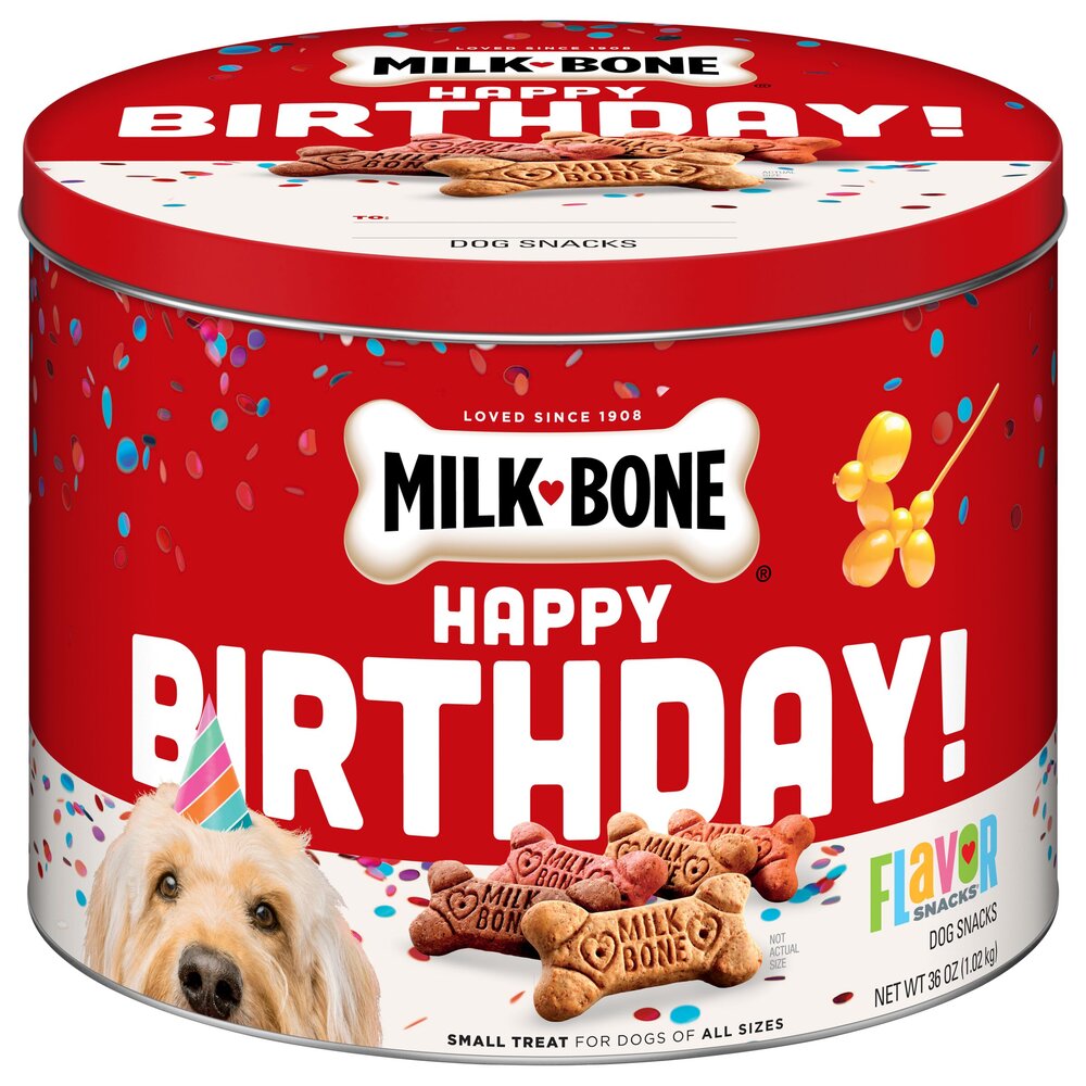 Birthday Cake Flavored Dog Biscuits Tin